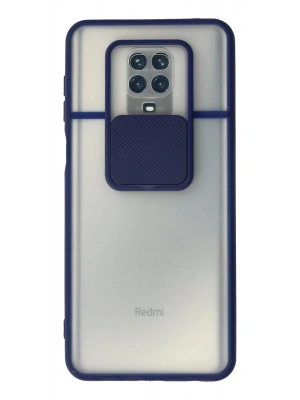 Newface Xiaomi Redmi Note 9 Pro Kılıf Palm Buzlu Kamera Sürgülü Silikon - Lacivert