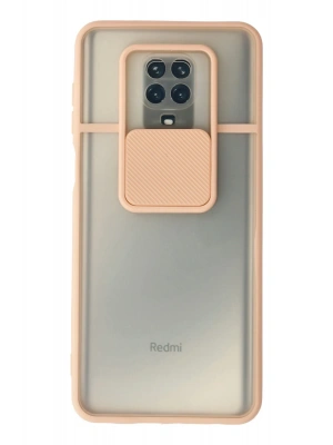 Newface Xiaomi Redmi Note 9 Pro Kılıf Palm Buzlu Kamera Sürgülü Silikon - Pembe