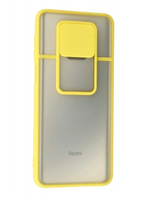 Newface Xiaomi Redmi Note 9 Pro Kılıf Palm Buzlu Kamera Sürgülü Silikon - Sarı