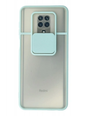 Newface Xiaomi Redmi Note 9 Pro Kılıf Palm Buzlu Kamera Sürgülü Silikon - Turkuaz