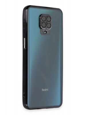 Newface Xiaomi Redmi Note 9 Pro Kılıf Razer Lensli Silikon - Siyah