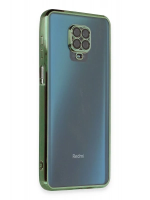Newface Xiaomi Redmi Note 9 Pro Kılıf Razer Lensli Silikon - Yeşil