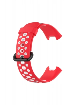 Newface Xiaomi Redmi Watch 2 Spor Delikli Kordon - Kırmızı-Beyaz