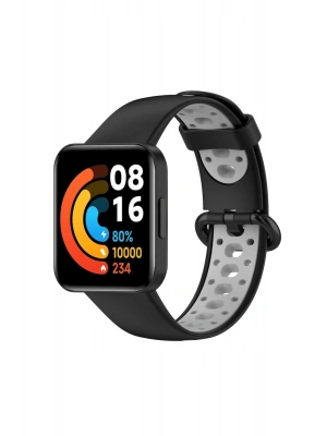Newface Xiaomi Redmi Watch 2 Spor Delikli Kordon - Siyah-Gri