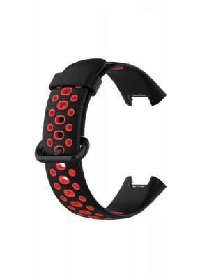 Newface Xiaomi Redmi Watch 2 Spor Delikli Kordon - Siyah-Kırmızı