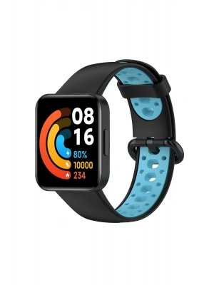 Newface Xiaomi Redmi Watch 2 Spor Delikli Kordon - Siyah-Mavi