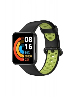 Newface Xiaomi Redmi Watch 2 Spor Delikli Kordon - Siyah-Yeşil