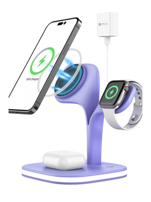 Newface YM-UD22 Kablosuz Şarj Masaüstü Set - Lila