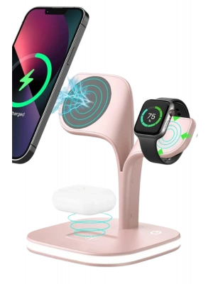 Newface YM-UD22 Kablosuz Şarj Masaüstü Set - Pembe