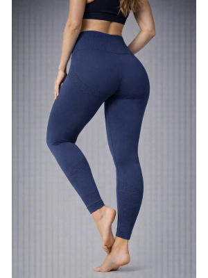 Nonofit Kadın Yüksek Bel Full Extra Toparlayıcı Likralı Ön Arka ve Bilek Desenli Tayt - Lacivert