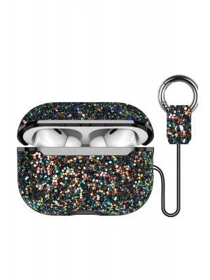 Onegif Airpods 2 (2.nesil) Bright Simli Airpods Kapak - Siyah