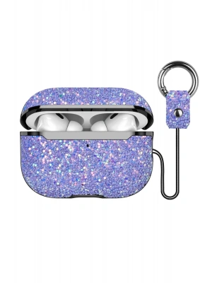 Onegif Airpods Pro 2 (2.nesil) Bright Simli Airpods Kapak - Derin Mor