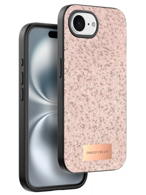 Onegif Apple iPhone 16E Bright Simli Kapak - Pembe