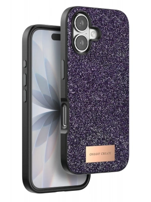 Onegif Apple iPhone 17 Bright Simli Kapak - Derin Mor