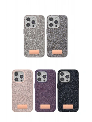 Onegif iPhone 14 Pro Bright Simli Kapak - Pembe