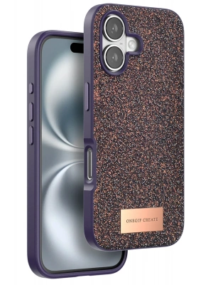 Onegif iPhone 16 Bright Simli Kapak - Derin Mor