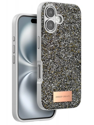 Onegif iPhone 16 Bright Simli Kapak - Gümüş