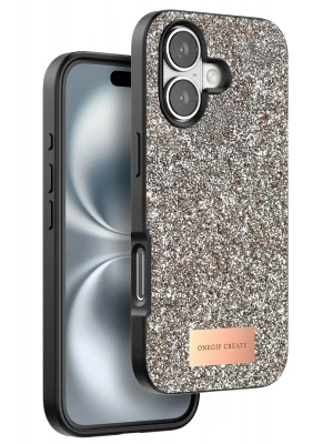 Onegif iPhone 16 Plus Bright Simli Kapak - Gold