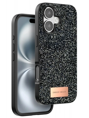 Onegif iPhone 16 Plus Bright Simli Kapak - Siyah