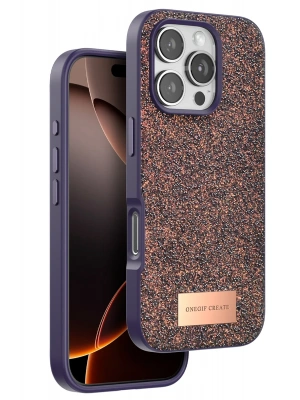 Onegif iPhone 16 Pro Bright Simli Kapak - Derin Mor