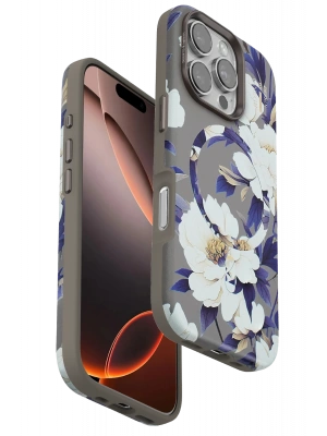 Onegif iPhone 16 Pro Flower Series Magsafe Kapak - Gri