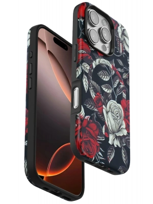 Onegif iPhone 16 Pro Max Flower Series Magsafe Kapak - Siyah