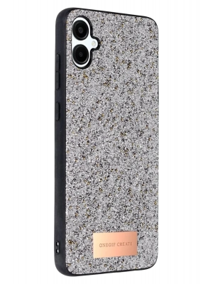 Onegif Samsung Galaxy A06 Bright Simli Kapak - Gümüş