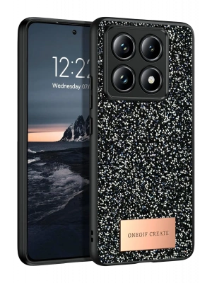 Onegif Xiaomi Mi 14T Pro Bright Simli Kapak - Siyah