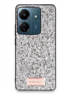 Onegif Xiaomi Redmi 13C Bright Simli Kapak - Gümüş