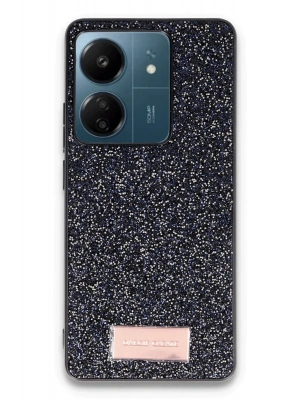 Onegif Xiaomi Redmi 13C Bright Simli Kapak - Siyah