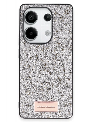 Onegif Xiaomi Redmi Note 13 Pro 4G Bright Simli Kapak - Gümüş