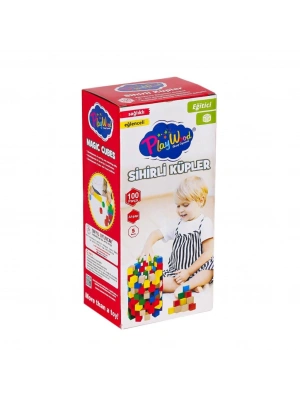 ONY-359 Ahşap Sihirli Küpler 100 Parça -Onyıl Oyuncak