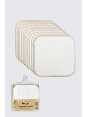 Organik 20x20 10Lu Penye Mendil 90102 Ekru