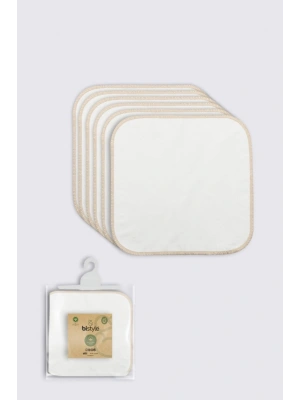 Organik 28x28 6Lı Penye Mendil 90103 Ekru