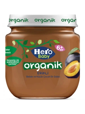 Organik Erik Püresi Kavanoz Mama 120 Gr