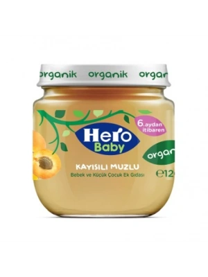 Organik Kayısı Muz Püresi Kavanoz Mama 120 Gr