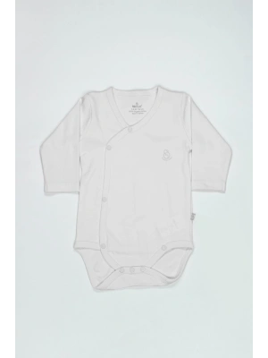Organik Natural Basic Style Kruvaze Uzun Kol Body BS17102 Beyaz