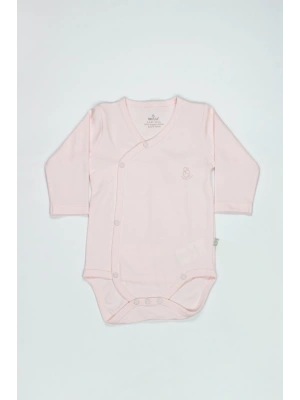 Organik Natural Basic Style Kruvaze Uzun Kol Body BS17102 Pembe