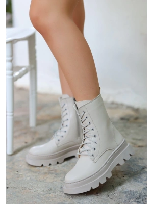 Orge Bej Cilt Bağcıklı Bot