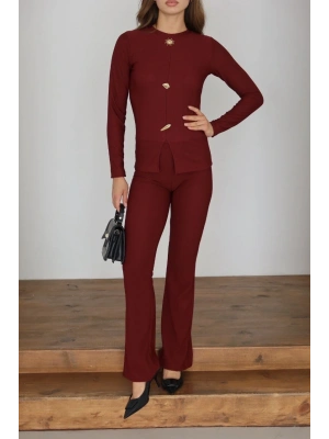 Ottoman alt üst takım bordo pt510442