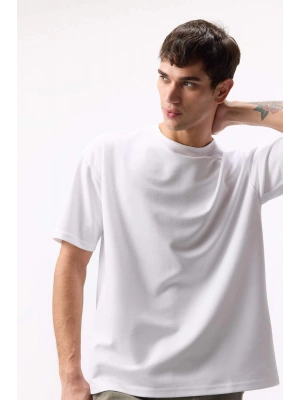 Oversize Fit Bisiklet Yaka Pamuklu Premium Tişört