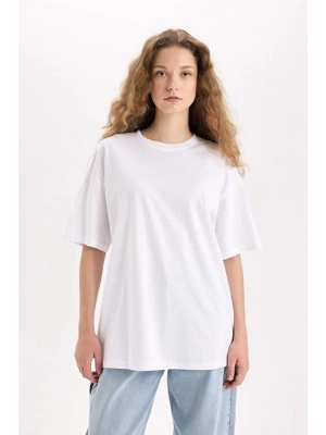 Oversize Fit Kısa Kollu Basic %100 Pamuk Tişört