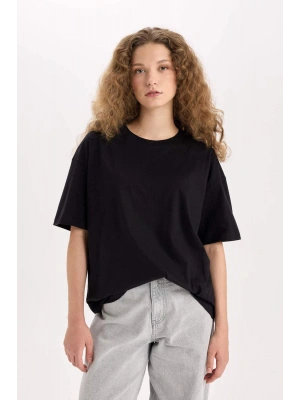 Oversize Fit Kısa Kollu Basic %100 Pamuk Tişört