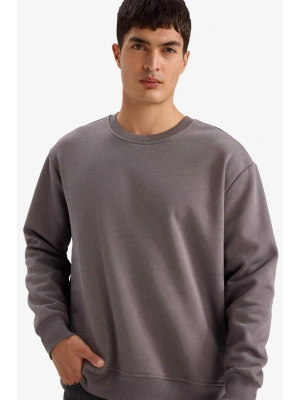 Oversize Geniş Kalıp Bisiklet Yaka Kalın Basic Düz Sweatshirt T5139AZ24AU