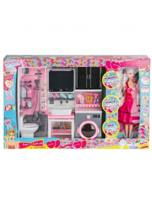 OYD-02393 Bebek ile Banyo Seti Oyun Zamanı -Oydaş Oyuncak