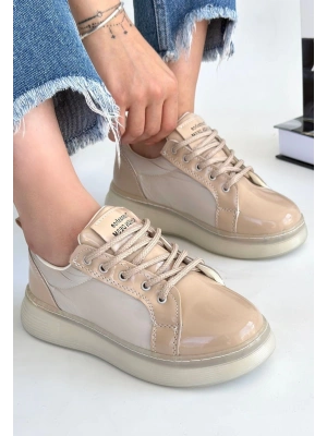 Piona Bej Rugan Bağcıklı Spor Ayakkabı