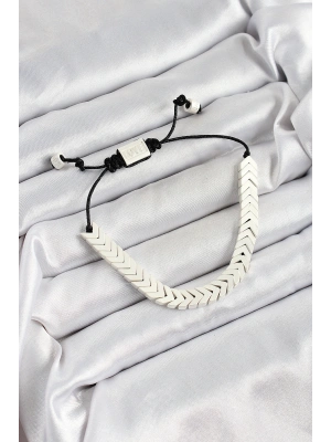 Pirinç Asansörlü Beyaz Juju Kadın Bileklik