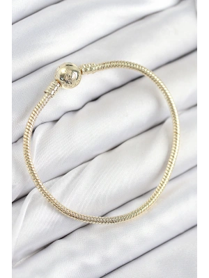 Pirinç Charm Topcuk Model Gold Renk Kadın Bileklik