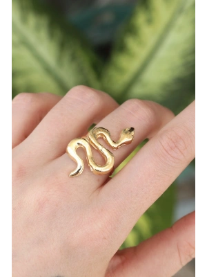 Pirinç Gold Renk Ayarlanabilir Yılan Yüzük