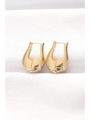 Pirinç Gold Renk Bombeli Küpe